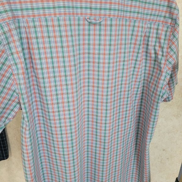 Saddlebred Mens Green Blue Plaid Short Sleeve Shirt Size XL - Picture 4 of 12